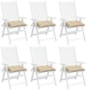 vidaXL Almofadões para móveis de paletes 6 pcs tecido oxford bege