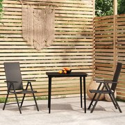 vidaXL 3 pcs conjunto de jantar para jardim preto