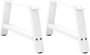vidaXL Pés para mesa de centro em formato A, 2 peças, branco, 60x (30-31) cm, aço