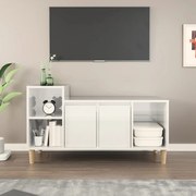 vidaXL Móvel para TV 100x35x55 cm derivados madeira branco brilhante