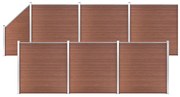 vidaXL Painel vedação WPC 6 quadrados+1 inclinado 1138x186cm castanho