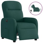 vidaXL Poltrona elétrica reclinável tecido verde-escuro