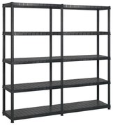 vidaXL Unidade com 5 prateleiras 170x40x185 cm plástico preto