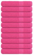 vidaXL Toalhas FROGN 10 pcs 100x200 cm 360 g/m² rosa