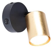 1x Candeeiro de Parede Moderno Dourado c/ LED - Mark Moderno