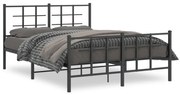 vidaXL Estrutura de cama com cabeceira e pés 140x190 cm metal preto