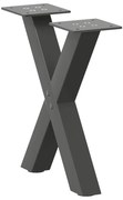 vidaXL Pés para mesa de centro em formato de X, 2 peças, antracite, 30x(30-31) cm, aço