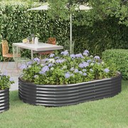 vidaXL Canteiro elevado jardim 214x140x36 aço galvanizado antracite