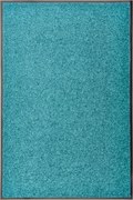 vidaXL Tapete de porta lavável 60x90 cm azul ciano