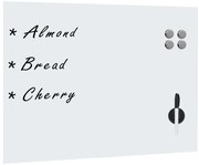 vidaXL Quadro branco magnético em vidro para parede 80x60 cm