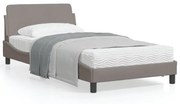 vidaXL Estrutura cama sem colchão 100x200 cm tecido cinza-acastanhado