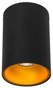 Foco de embutir preto com dourado - Deep