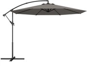 Outsunny Chapéu de Sol Excêntrico Ø300 cm com Base Cruzada Toldo Ajustável e Manivela UPF30+ para Terraço Jardim Cinzento | Aosom Portugal