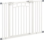 PawHut Grade para escadas Proteção para cães, fechamento automático, operação com uma mão, 100 cm x 4 cm x 76 cm, Branco | Aosom Portugal