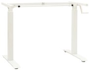 vidaXL Estrutura mesa ajustável em altura com manivela branco