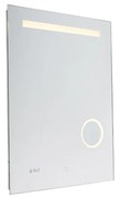 Espelho de banheiro 60x80cm LED dimmer de toque e relógio - MIRAL Moderno