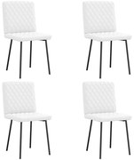 vidaXL Cadeiras de jantar 4 pcs couro artificial branco