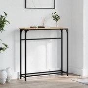 vidaXL Mesa consola 75x19,5x75 cm derivados de madeira carvalho sonoma