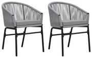vidaXL Cadeiras de jardim 2 pcs vime PE antracite