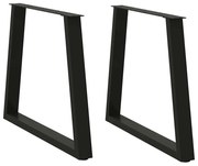 vidaXL Pernas para mesa de jantar em V, 2 peças, pretas, 80x(72-73,3) cm, aço