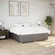vidaXL Cama sem colchão 200x200 cm tecido cinzento-acastanhado