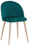 Conjunto 4 Cadeiras de Cozinha e Sala de Jantar  VELVET NEW, base de metal, tecido veludo verde 56