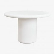 Mesa De Jantar Redonda De Cimento Namara Ø120 Cm & Branco - Sklum