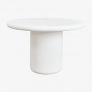 Mesa De Jantar Redonda Em Cimento Namara Branco & Ø120 Cm - Sklum