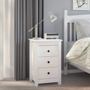 vidaXL Mesa de cabeceira 40x35x61,5 cm madeira de pinho maciça branco