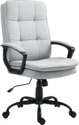 HOMCOM Cadeira de escritório, cadeira de mesa, função de inclinação, regulável em altura, até 120 kg, cinza | Aosom Portugal
