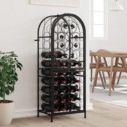 vidaXL Garrafeira para 41 garrafas 45x36x120 cm ferro forjado preto