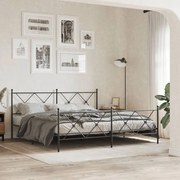 vidaXL Estrutura de cama com cabeceira e pés 183x213 cm metal preto