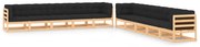 vidaXL 10 pcs conj. lounge jardim c/ almofadões antracite pinho maciço