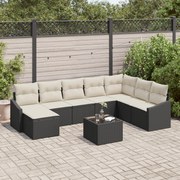 Conjunto de Jantar de Jardim de 8 Peças com Almofadas em Rattan Poly B