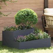 vidaXL Vaso de Jardim Antracite 80 x 80 x 50 cm Aço laminado a frio