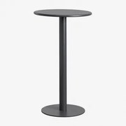 Mesa Alta Redonda Ø60 Cm Em Ferro Mizzi Cinza Grafito - Sklum