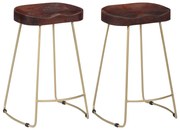 vidaXL Bancos de bar Gavin 2 pcs madeira mangueira maciça