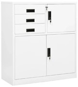 vidaXL Armário de escritório 90x40x102 cm aço branco