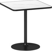 HOMCOM Mesa de jantar, mesa de cozinha quadrada 70 x 70 cm para 4 pessoas com efeito mármore para cozinha, branca | Aosom Portugal