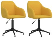 Cadeiras de jantar giratórias 2 pcs veludo amarelo