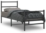 vidaXL Estrutura de cama com cabeceira e pés 80x200 cm metal preto