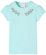 T-shirt de criança ciano-claro 128