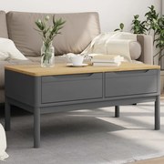vidaXL Mesa de centro FLORO 99x55,5x45cm madeira pinho maciça cinzento