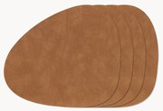 Individuais em couro assimétricos Curve, conjunto de 4