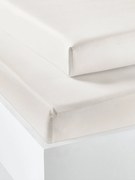 Conjunto de 2 lençóis com elástico em algodão reciclado para criança cru