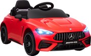AIYAPLAY Carro elétrico infantil, design Mercedes, motores 12V, controlo remoto, luzes LED, música, para crianças de 3-6 anos, Vermelho | Aosom Portugal