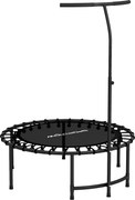 SPORTNOW Trampolim Fitness com Cordas Elásticas, Pega Ajustável 5 Posições, Capacidade 100 kg, Aço, Ø102x132cm, Preto | Aosom Portugal