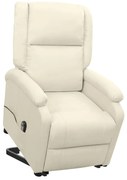 vidaXL Poltrona elevatória tecido cor creme