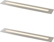 Conjunto de 2 projetores de chão modernos aço 50 cm incluindo LED IP65 - Eline