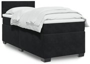 Cama com molas/colchão 90x200 cm veludo preto